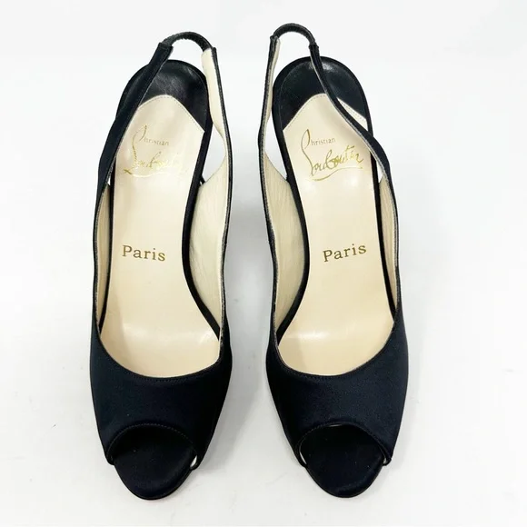 Christian Louboutin Yoyo Satin Tassel Slingback Pumps Size 37 - Picture 3 of 10